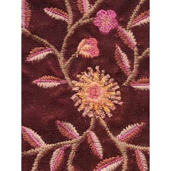 April Cornell Francesca Velvet Dress, Floral Embroidery, Crochet Hemline | XS - Picture 10 of 13